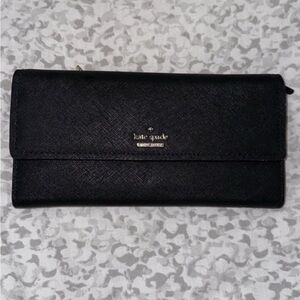 Kate Spade Black Wallet with Gold Zipper